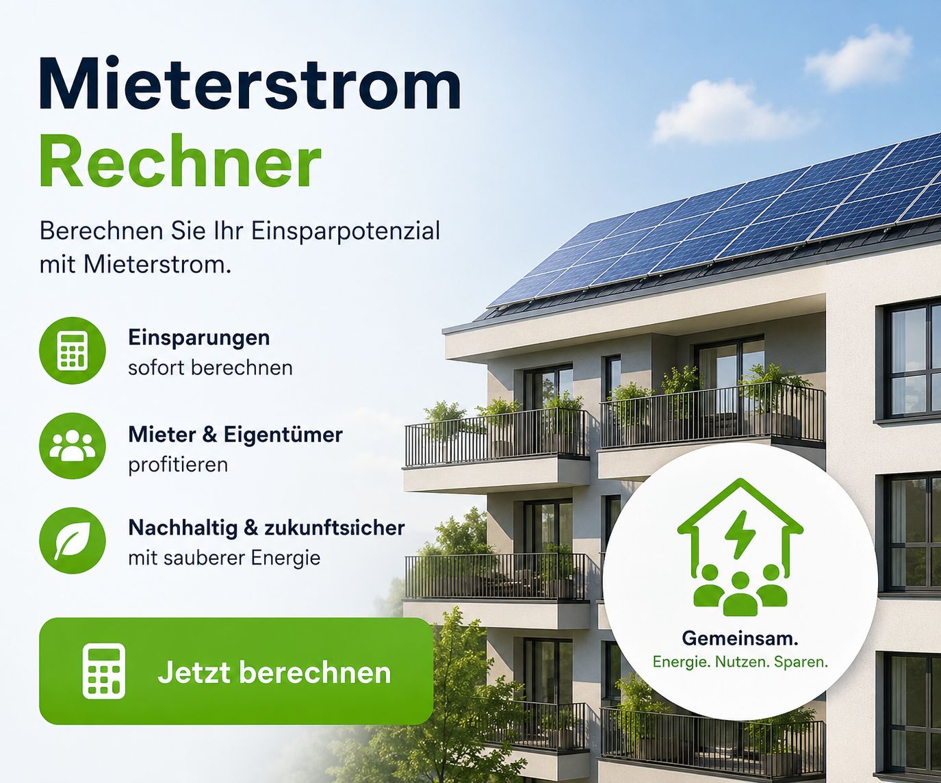 kostenloser Mieterstromrechner für Ihr Mehrfamilienhaus